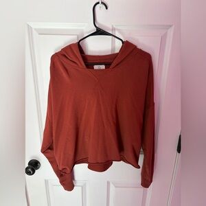 aerie Rust Cropped Hooded Pullover